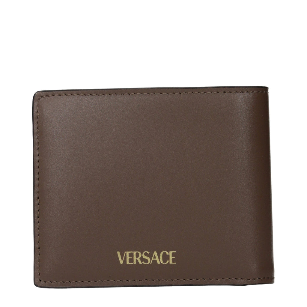 Versace portemonnee in bruin leer Versace