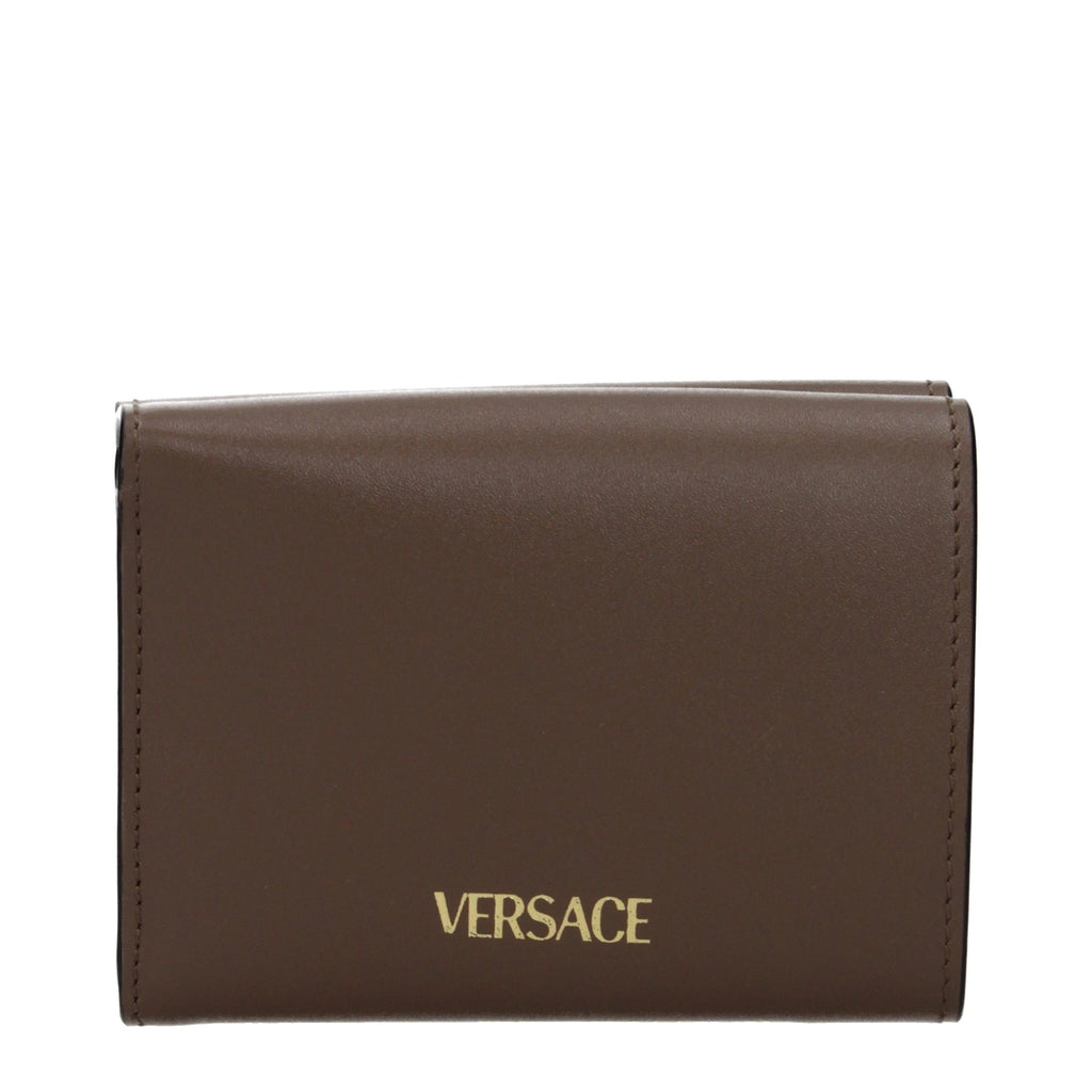 Versace portemonnee in bruin leer Versace