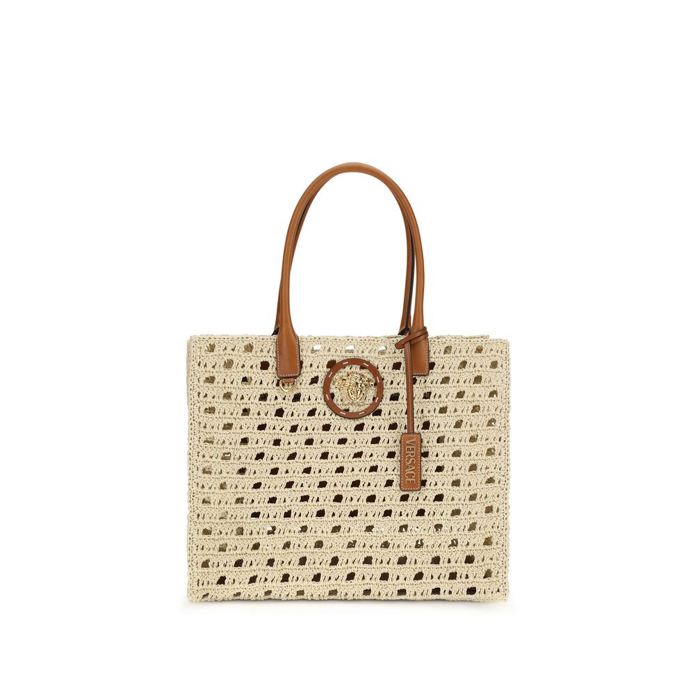 Versace Beige Cotton Handbag Versace