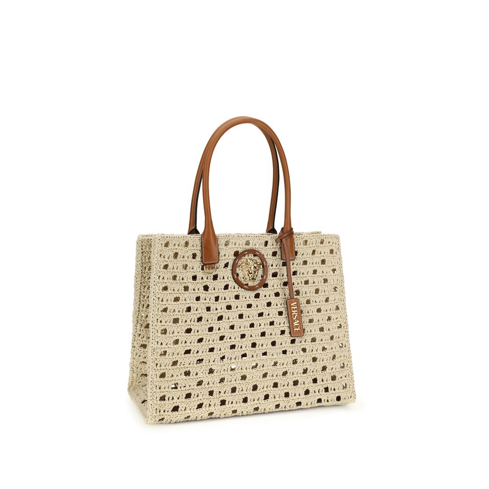 Versace Beige Cotton Handbag Versace
