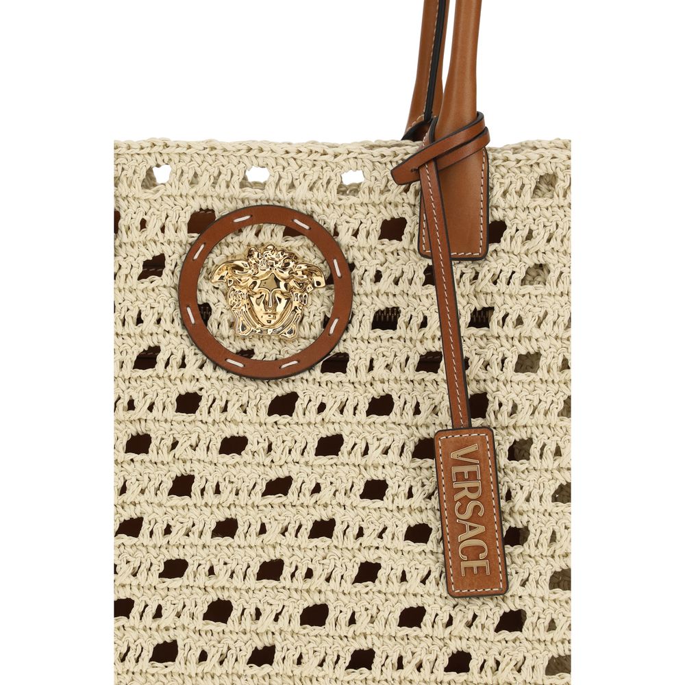 Versace Beige Cotton Handbag Versace