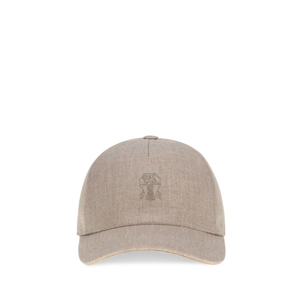 Brunello Cucinelli Beige Linen Cap (Baseball Hat) Brunello Cucinelli