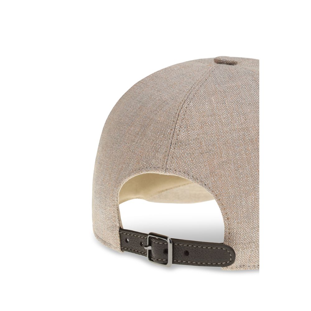 Brunello Cucinelli Beige Linen Cap (Baseball Hat) Brunello Cucinelli
