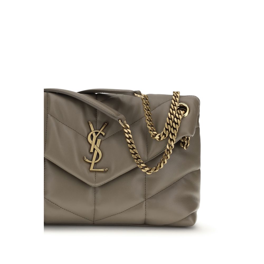 Saint Laurent Gray Lamb Leather Shoulder Bag Saint Laurent