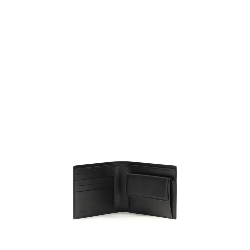 Fendi Black Calf Leather Bos Taurus Wallet Fendi