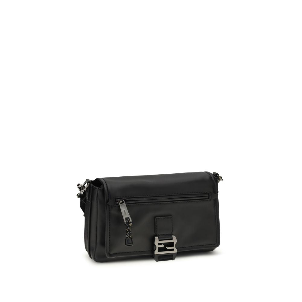 Fendi Black Calf Leather Bos Taurus Shoulder Bag Fendi