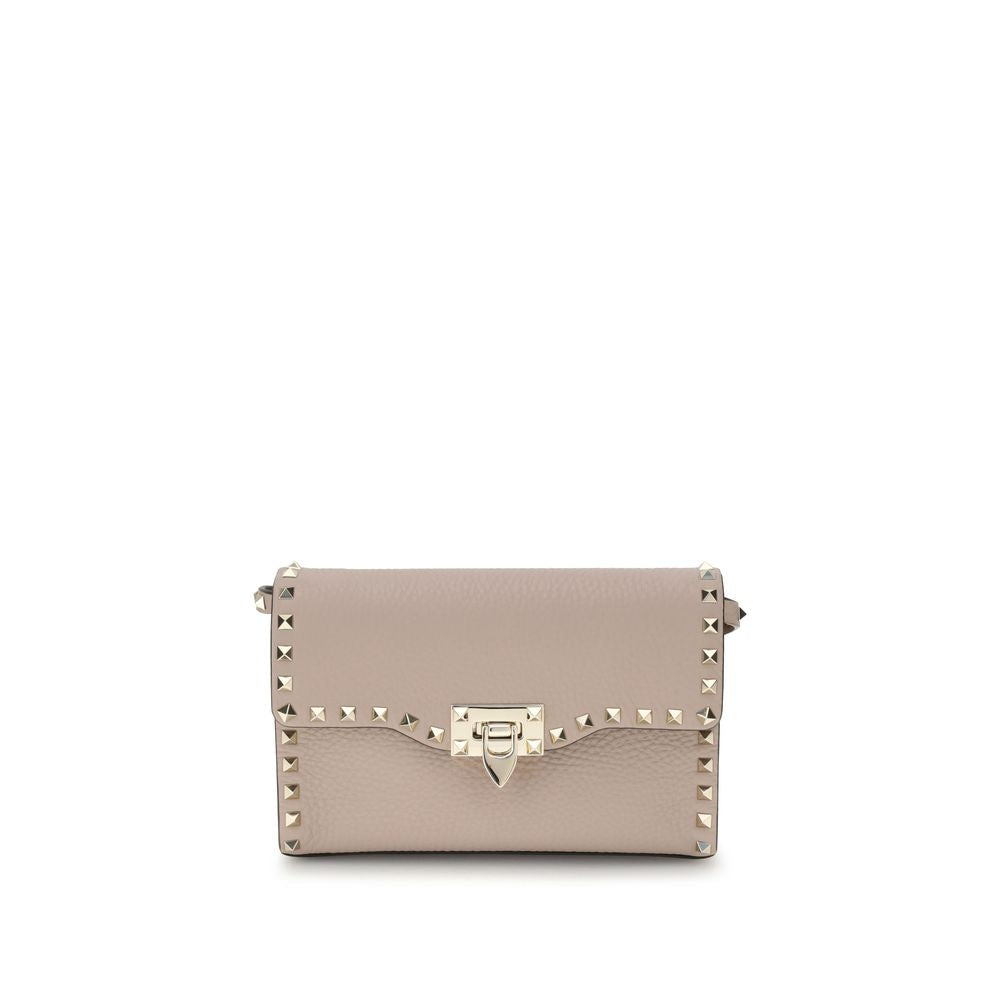 Valentino Garavani Beige Calf Leather Bos Taurus Shoulder Bag Valentino Garavani