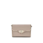 Valentino Garavani Beige Calf Leather Bos Taurus Shoulder Bag Valentino Garavani