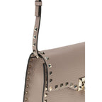 Valentino Garavani Beige Calf Leather Bos Taurus Shoulder Bag Valentino Garavani