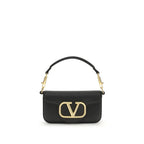 Valentino Garavani Black Calf Leather Bos Taurus Shoulder Bag Valentino Garavani