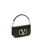 Valentino Garavani Black Calf Leather Bos Taurus Shoulder Bag Valentino Garavani