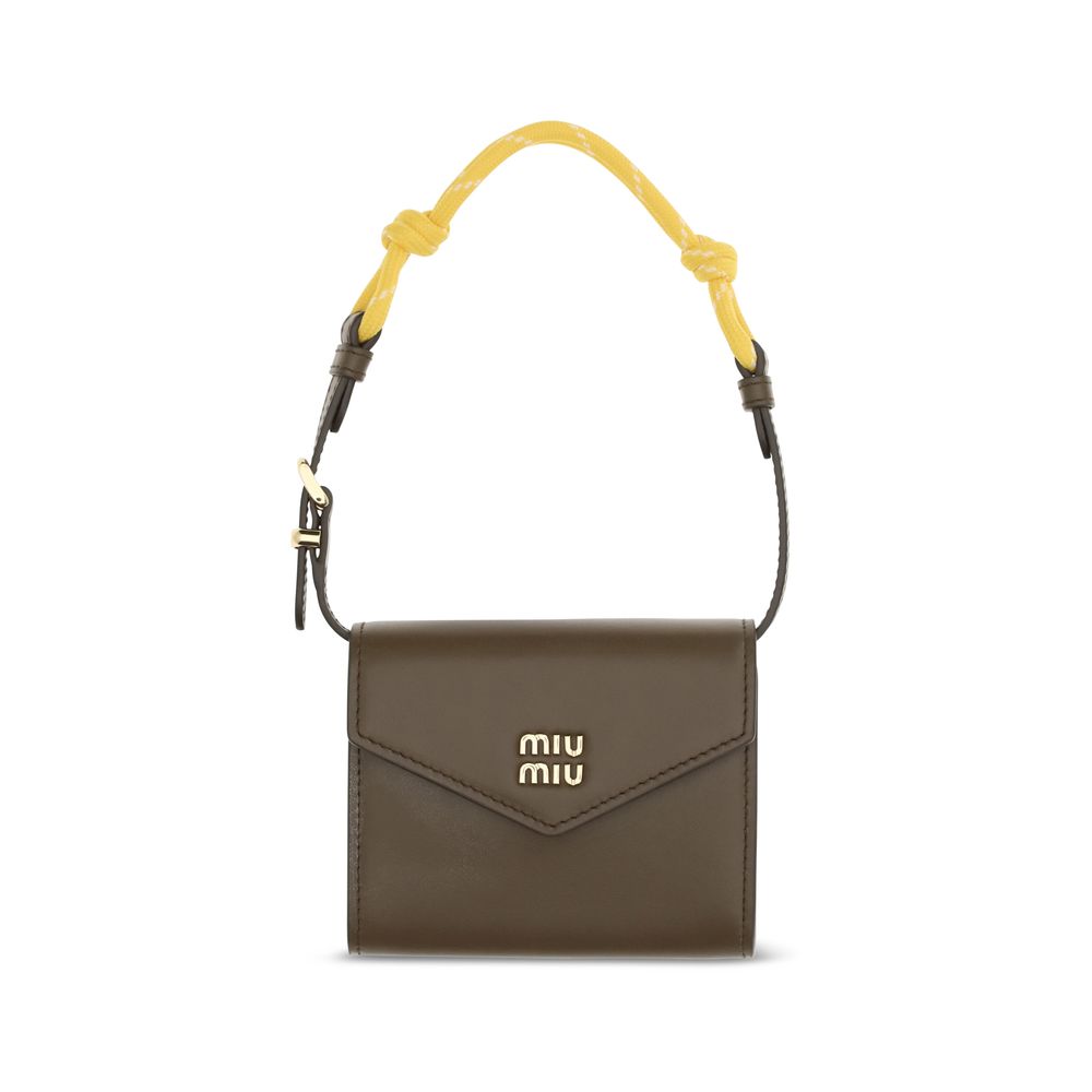 Miu Miu Brown Calf Leather Bos Taurus Wallet Miu Miu