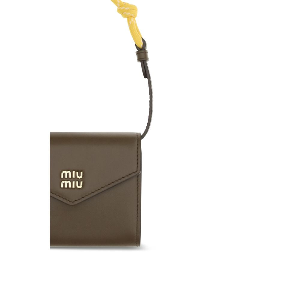 Miu Miu Brown Calf Leather Bos Taurus Wallet Miu Miu