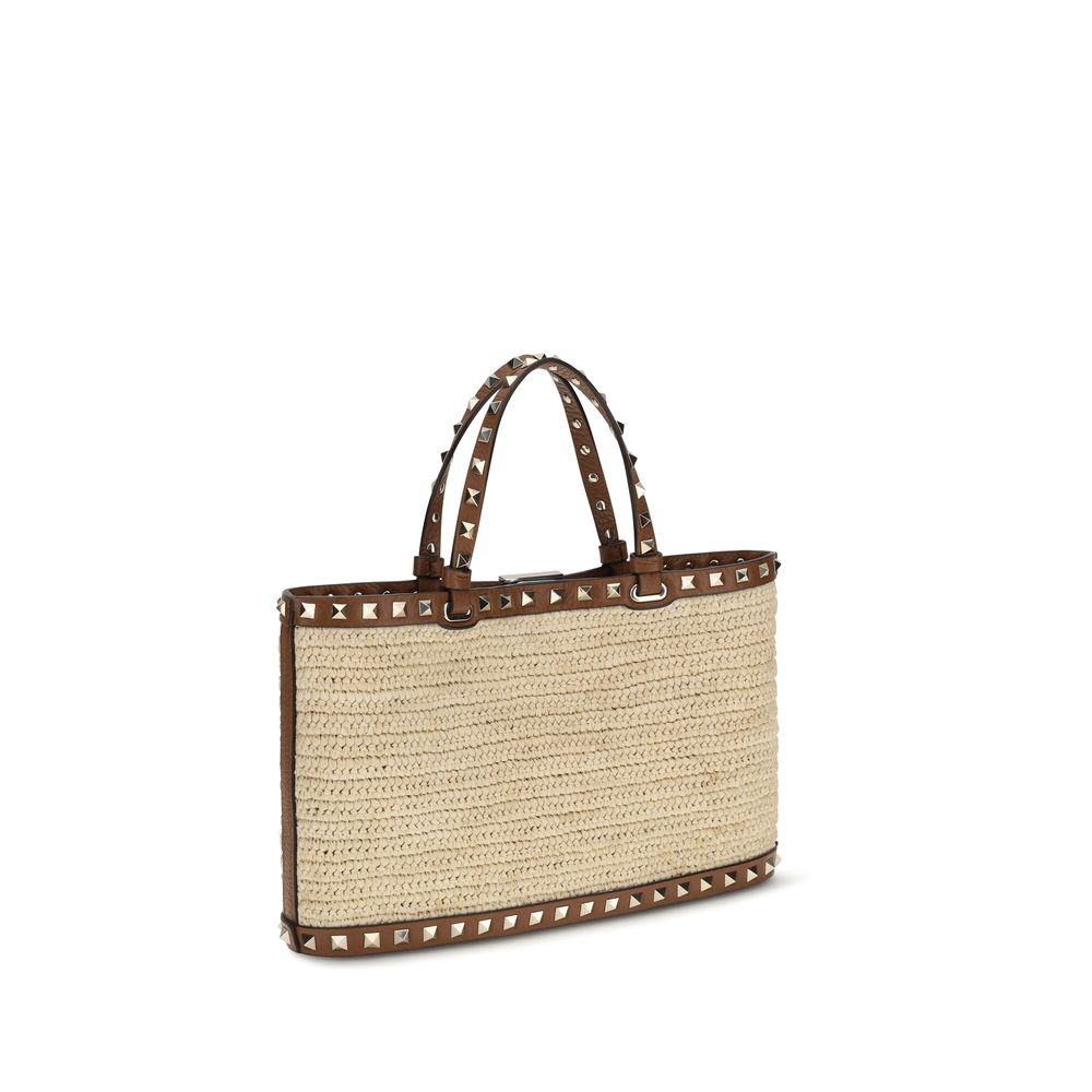 Valentino Garavani Beige Raffia Shoulder Bag Valentino Garavani