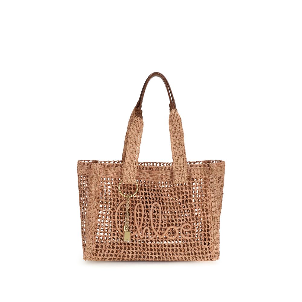 Chloé Beige Raffia Shoulder Bag Chloé
