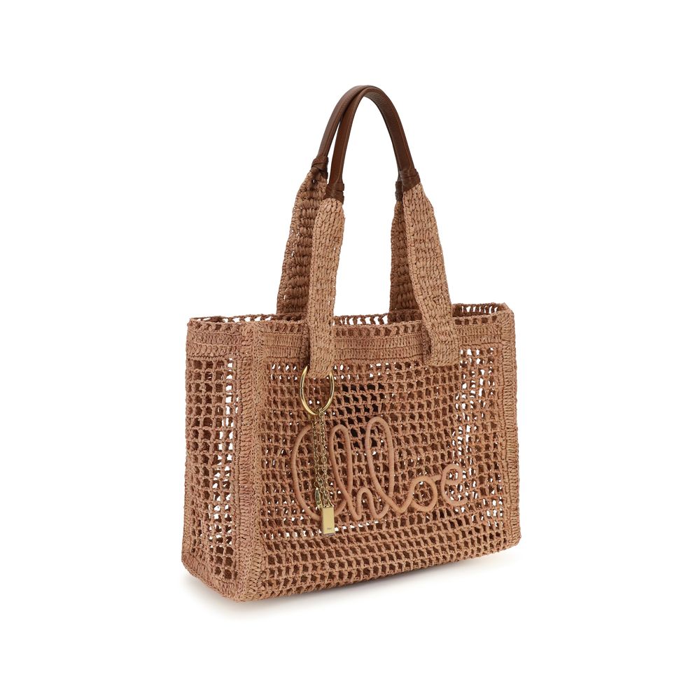 Chloé Beige Raffia Shoulder Bag Chloé