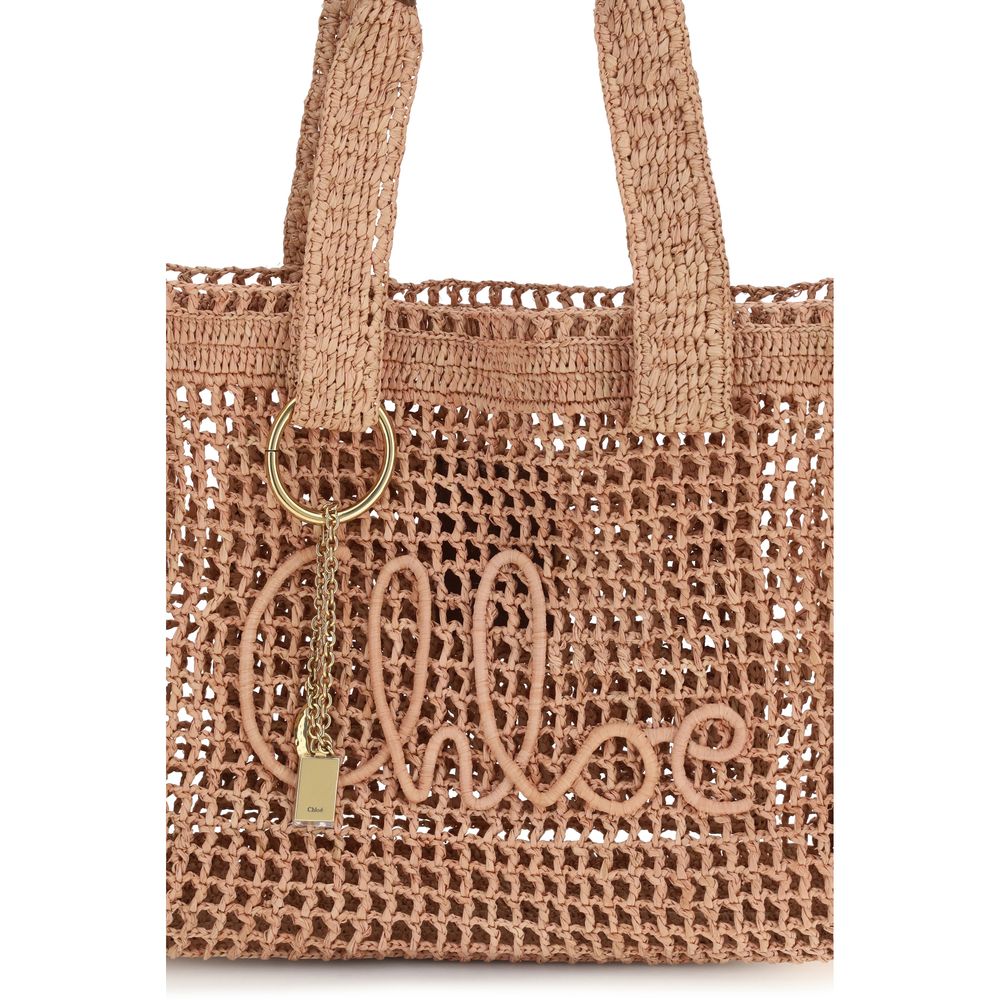 Chloé Beige Raffia Shoulder Bag Chloé