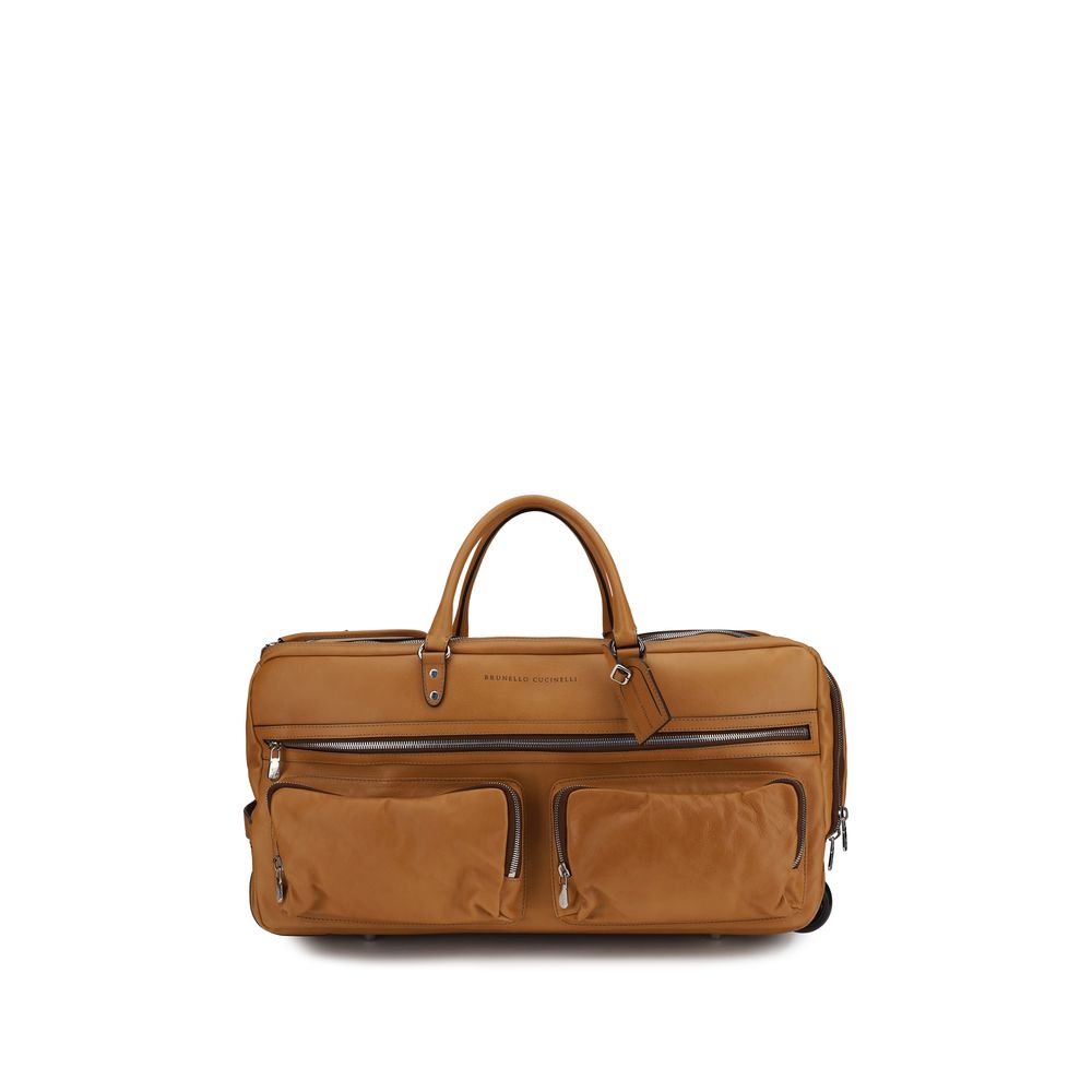 Brunello Cucinelli Brown Calf Leather Bos Taurus Luggage And Travel Brunello Cucinelli