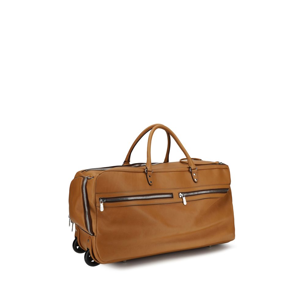 Brunello Cucinelli Brown Calf Leather Bos Taurus Luggage And Travel Brunello Cucinelli