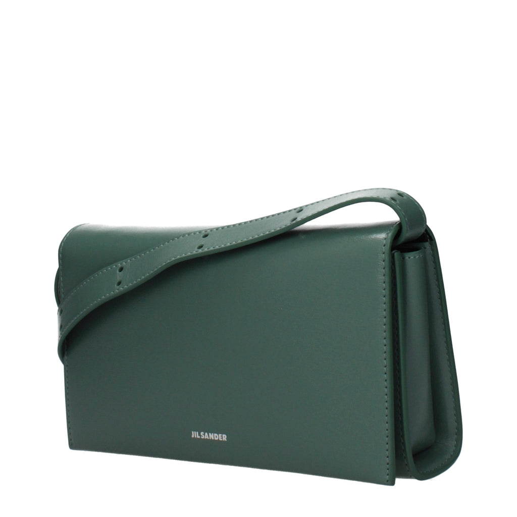 Jil Sander clutch in groen Jil Sander