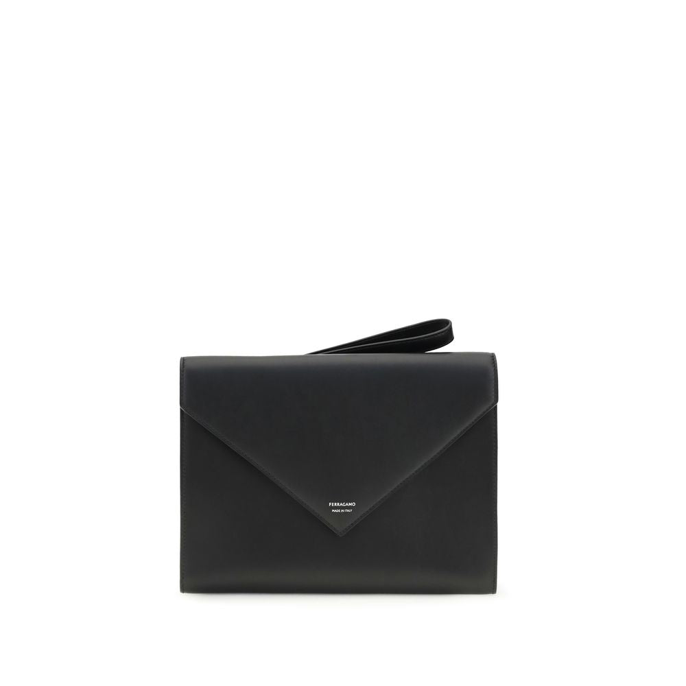 Ferragamo Black Calf Leather Bos Taurus Wallet Ferragamo