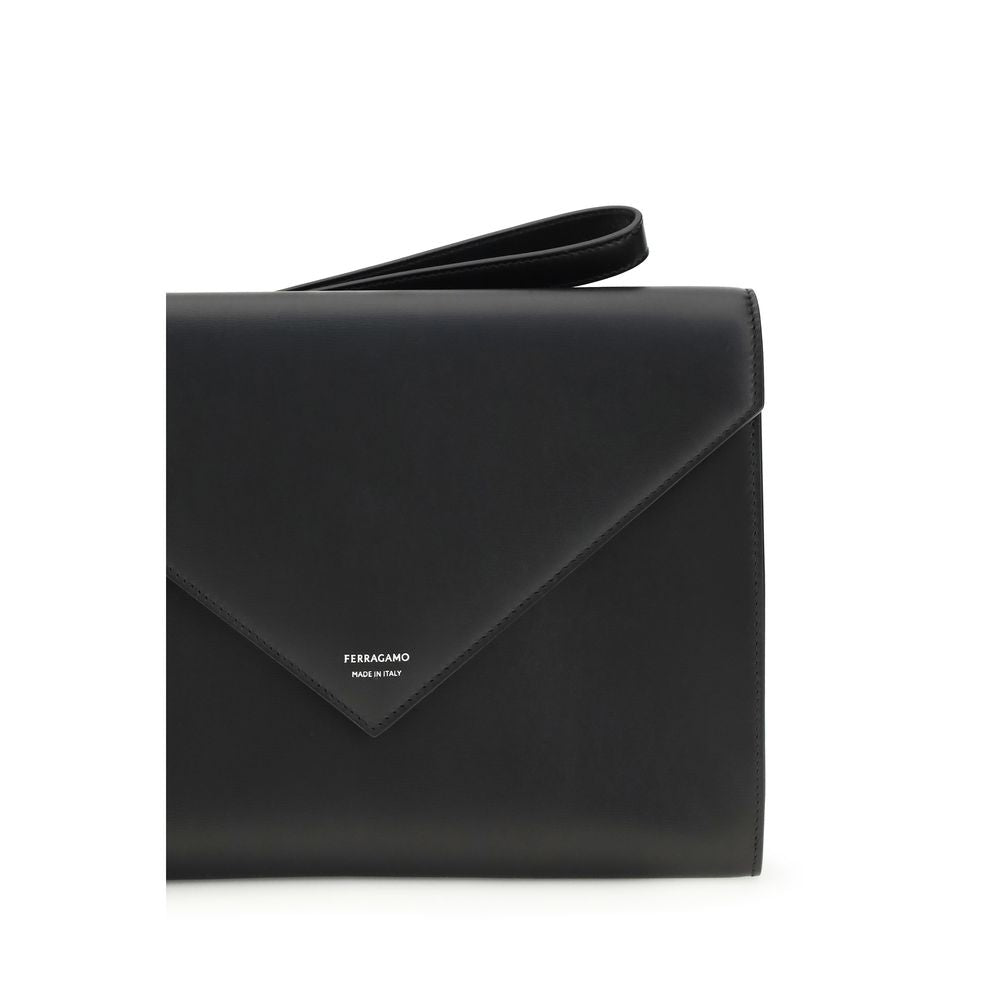 Ferragamo Black Calf Leather Bos Taurus Wallet Ferragamo