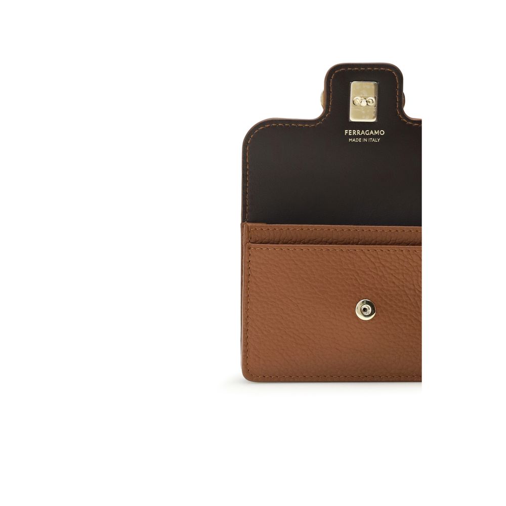 Ferragamo Brown Calf Leather Bos Taurus Wallet Ferragamo