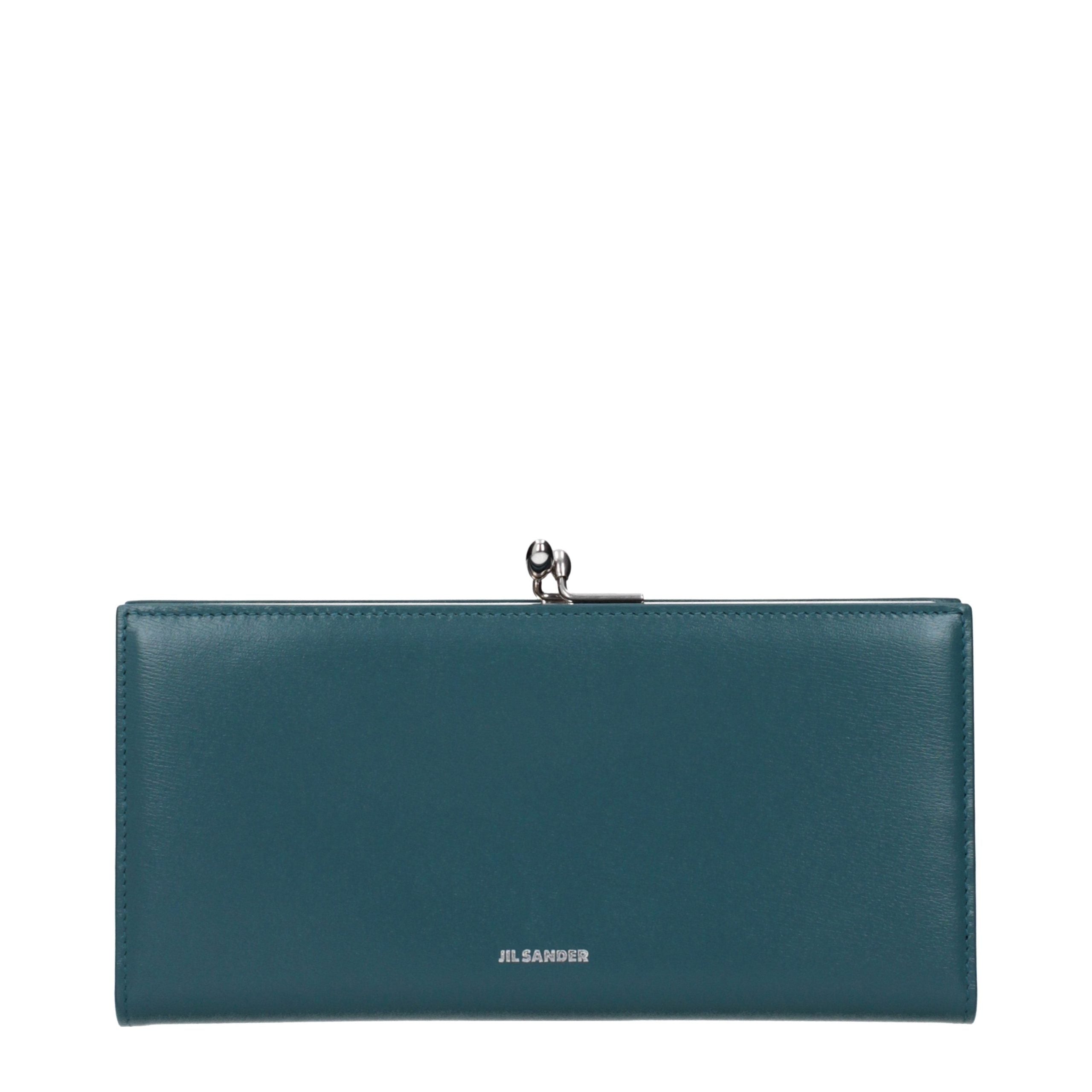 Jil Sander Blue Leather Wallet Jil Sander
