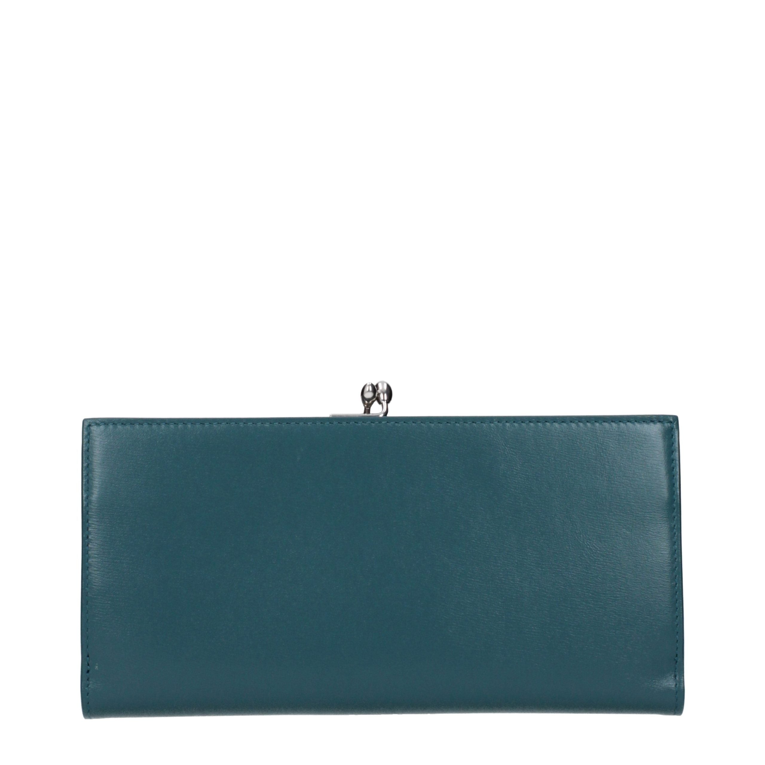 Jil Sander Blue Leather Wallet Jil Sander