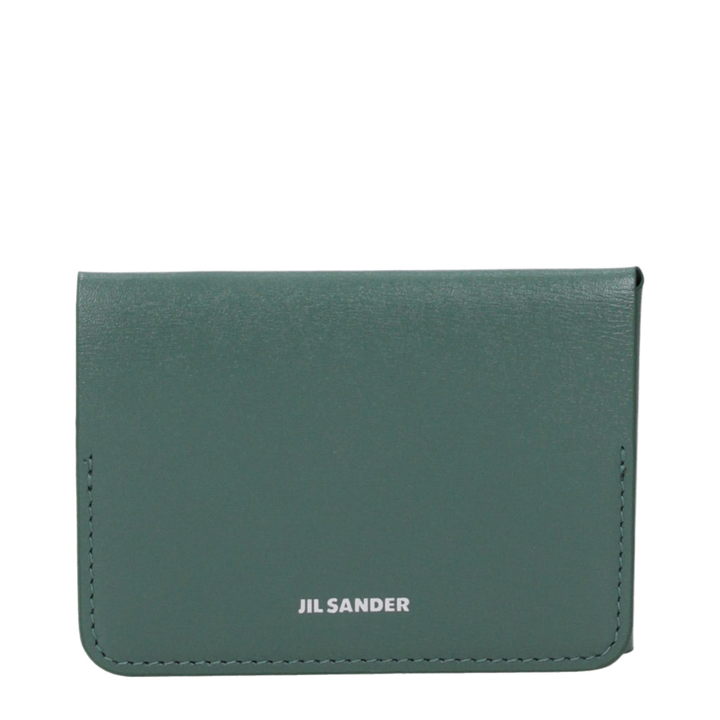 Jil Sander Green Leather Cardholder Jil Sander