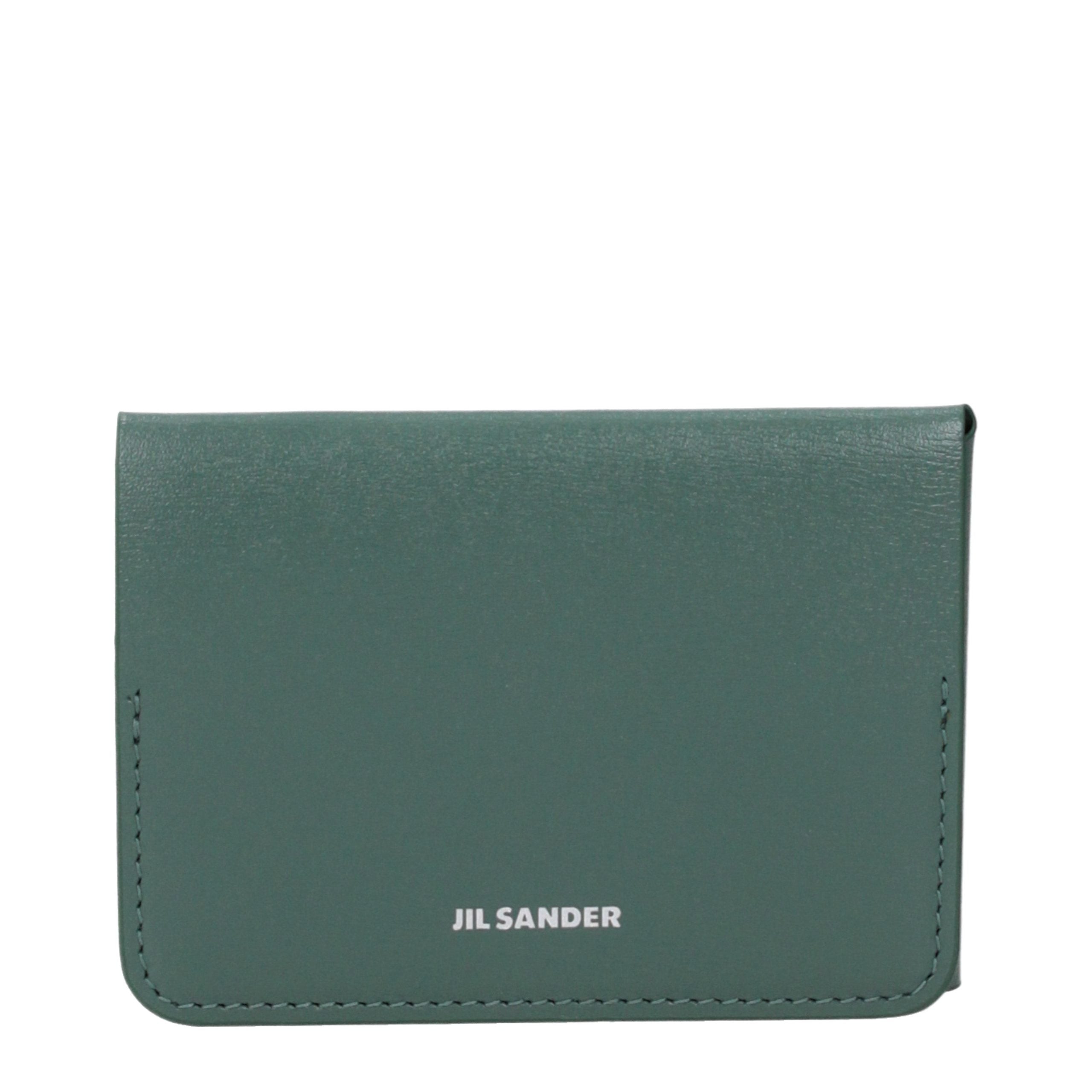 Jil Sander Green Leather Cardholder Jil Sander