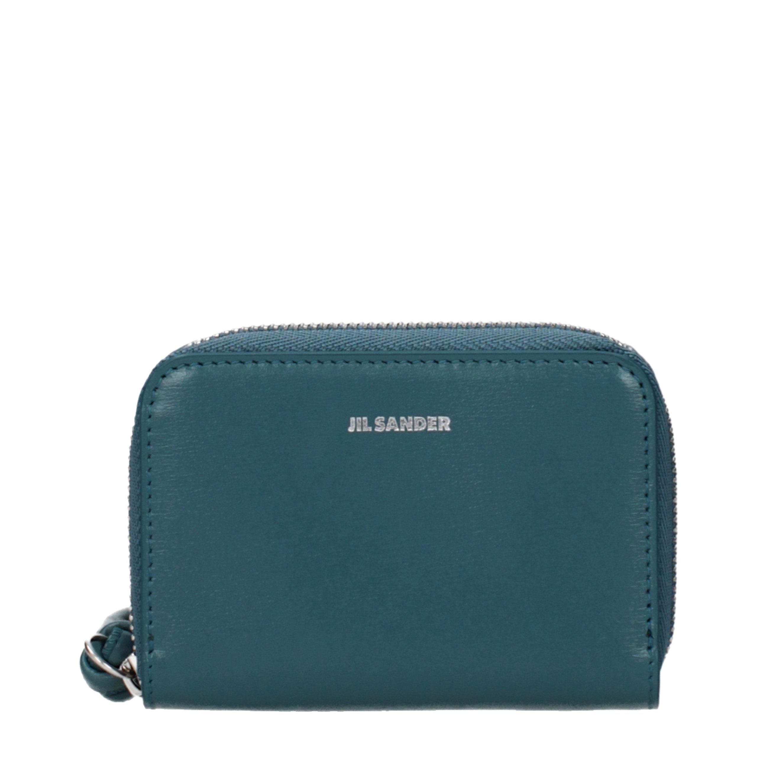 Jil Sander Blue Leather Wallet Jil Sander