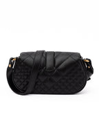 Versace Black Leather Quilted Shoulder Strap Bag Versace
