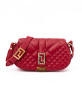 Versace Red Leather Quilted Shoulder Strap Bag Versace