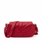 Versace Red Leather Quilted Shoulder Strap Bag Versace