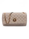 Versace Taupe Quilted Leather Shoulder Strap Bag Versace