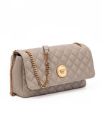 Versace Taupe Quilted Leather Shoulder Strap Bag Versace