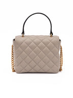 Versace Taupe Quilted Leather Handbag Versace