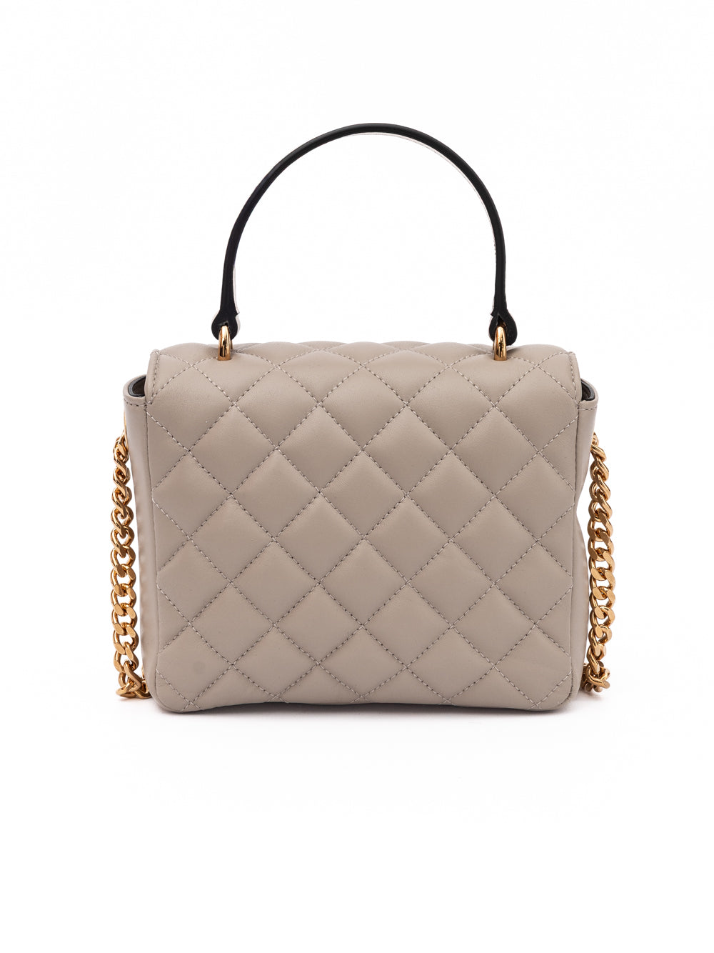 Versace Taupe Quilted Leather Handbag Versace