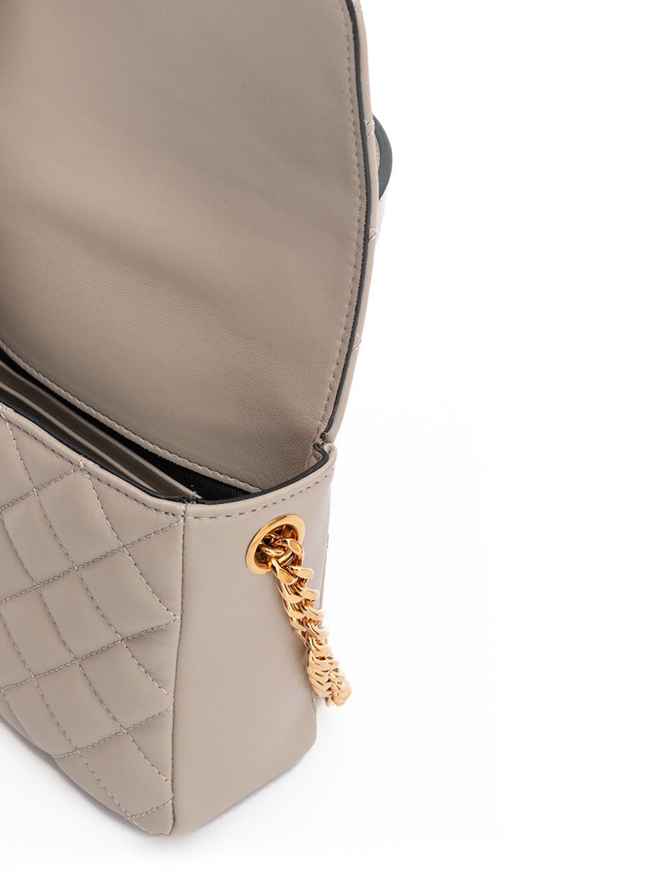 Versace Taupe Quilted Leather Handbag Versace