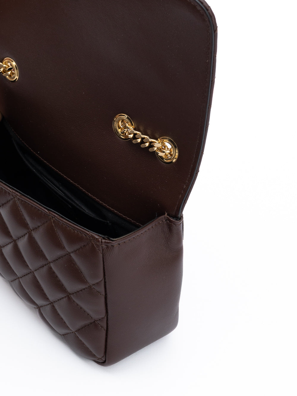 Versace Brown Quilted Leather Shoulder Strap Bag Versace