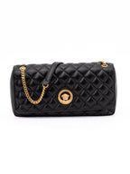 Versace Black Quilted Leather Shoulder Strap Bag Versace