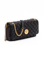 Versace Black Quilted Leather Shoulder Strap Bag Versace