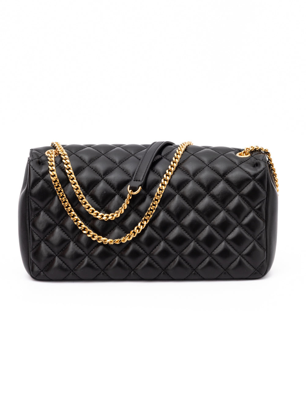 Versace Black Quilted Leather Shoulder Strap Bag Versace