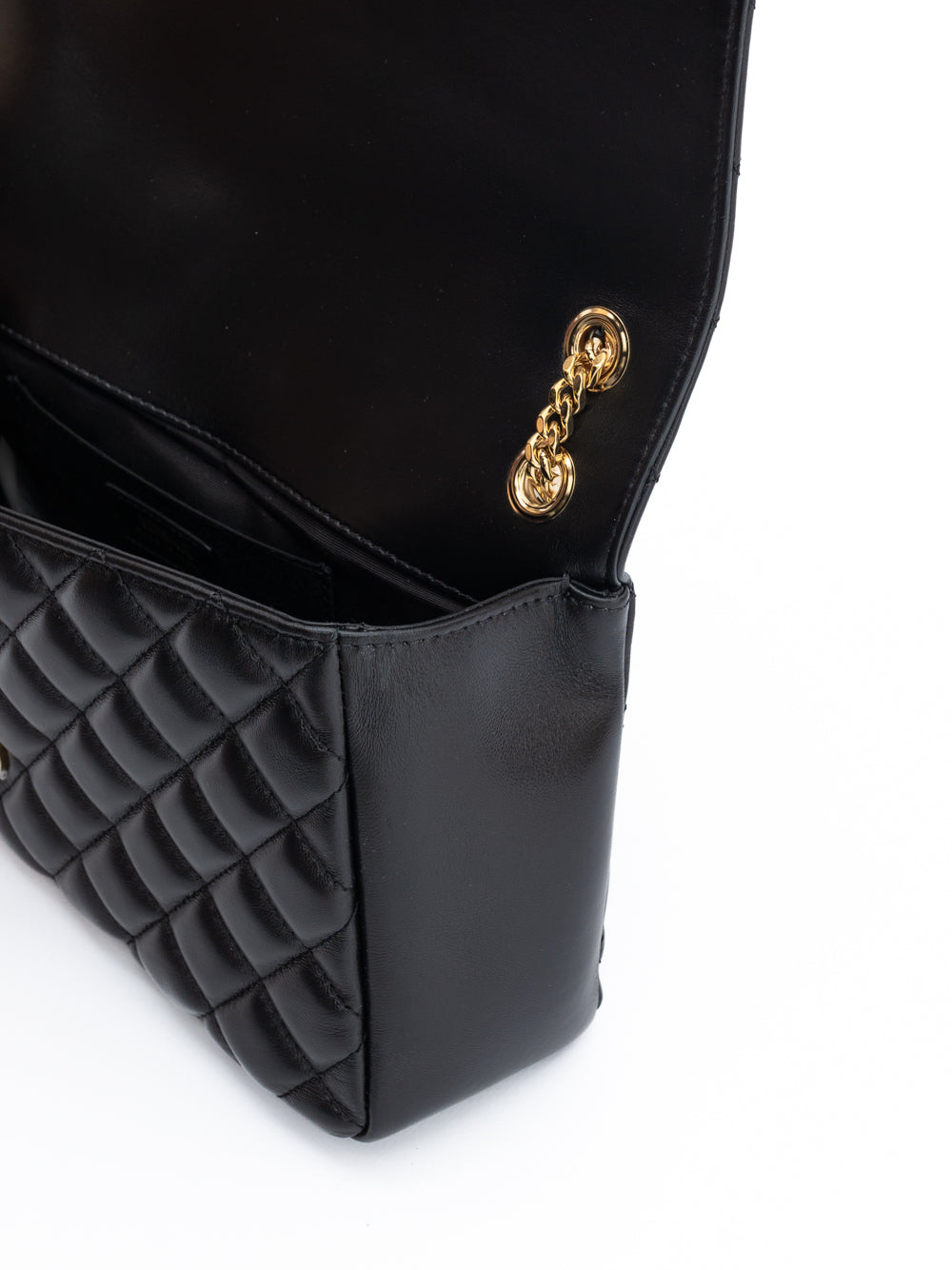 Versace Black Quilted Leather Shoulder Strap Bag Versace