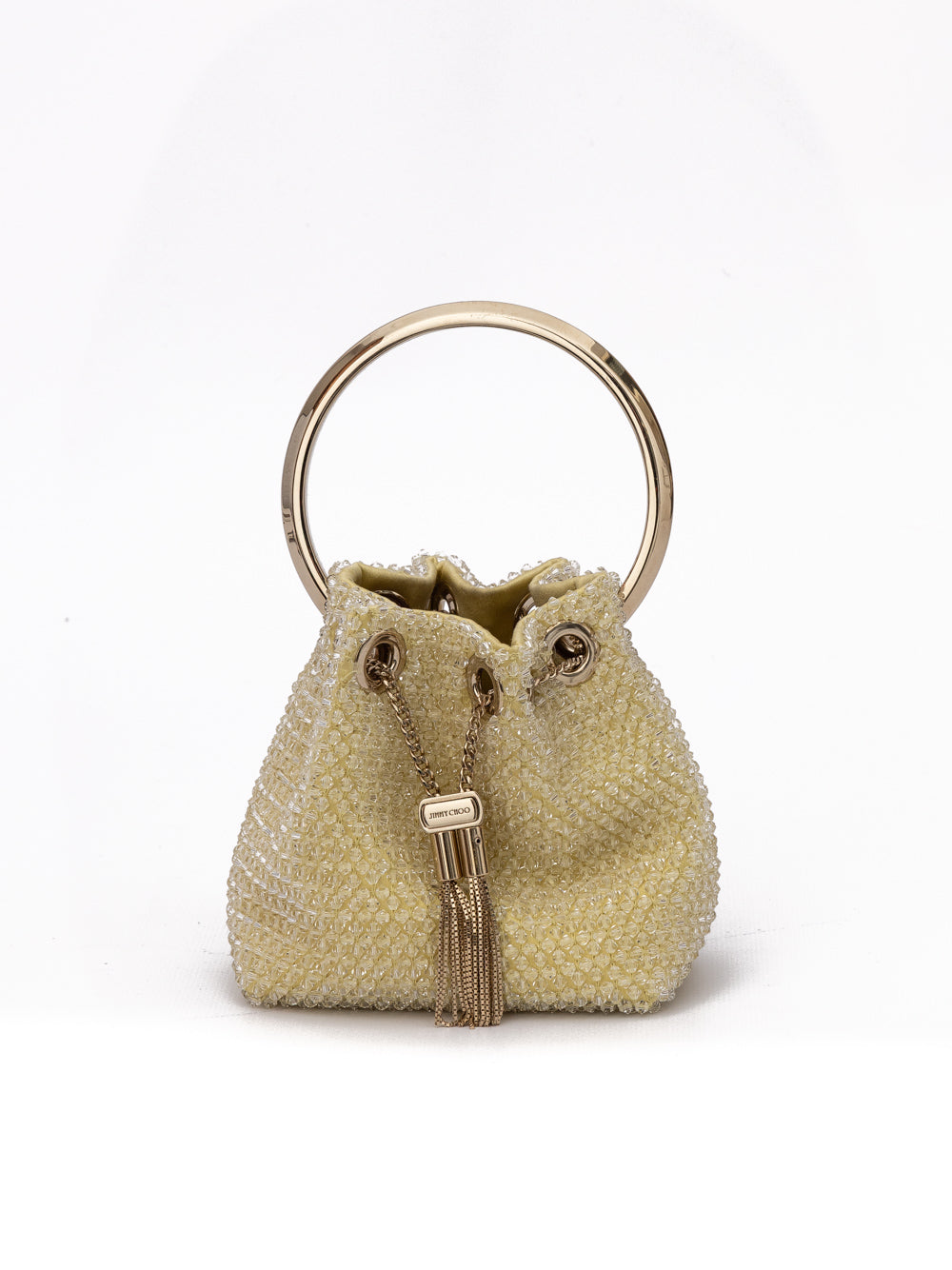 Jimmy Choo Yellow Bon Bon Micro Crystals Bucket Jimmy Choo