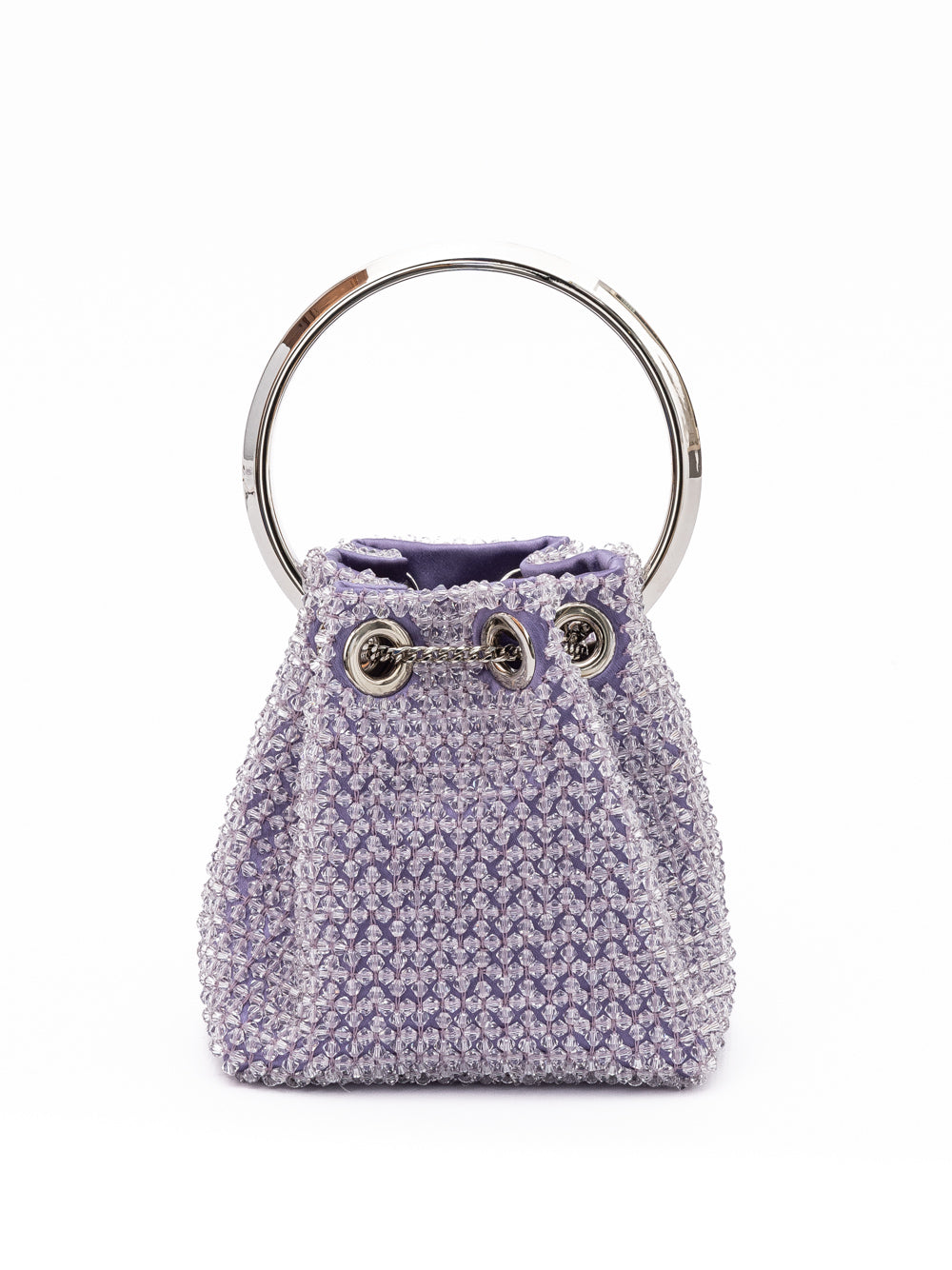 Jimmy Choo Light Purple Bon Bon Micro Crystals Bucket Jimmy Choo