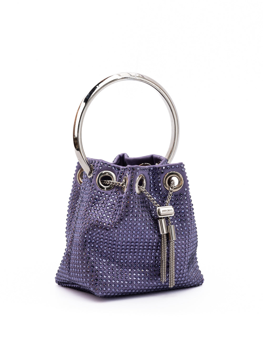 Jimmy Choo Purple Bon Bon Micro Crystals Bucket Jimmy Choo