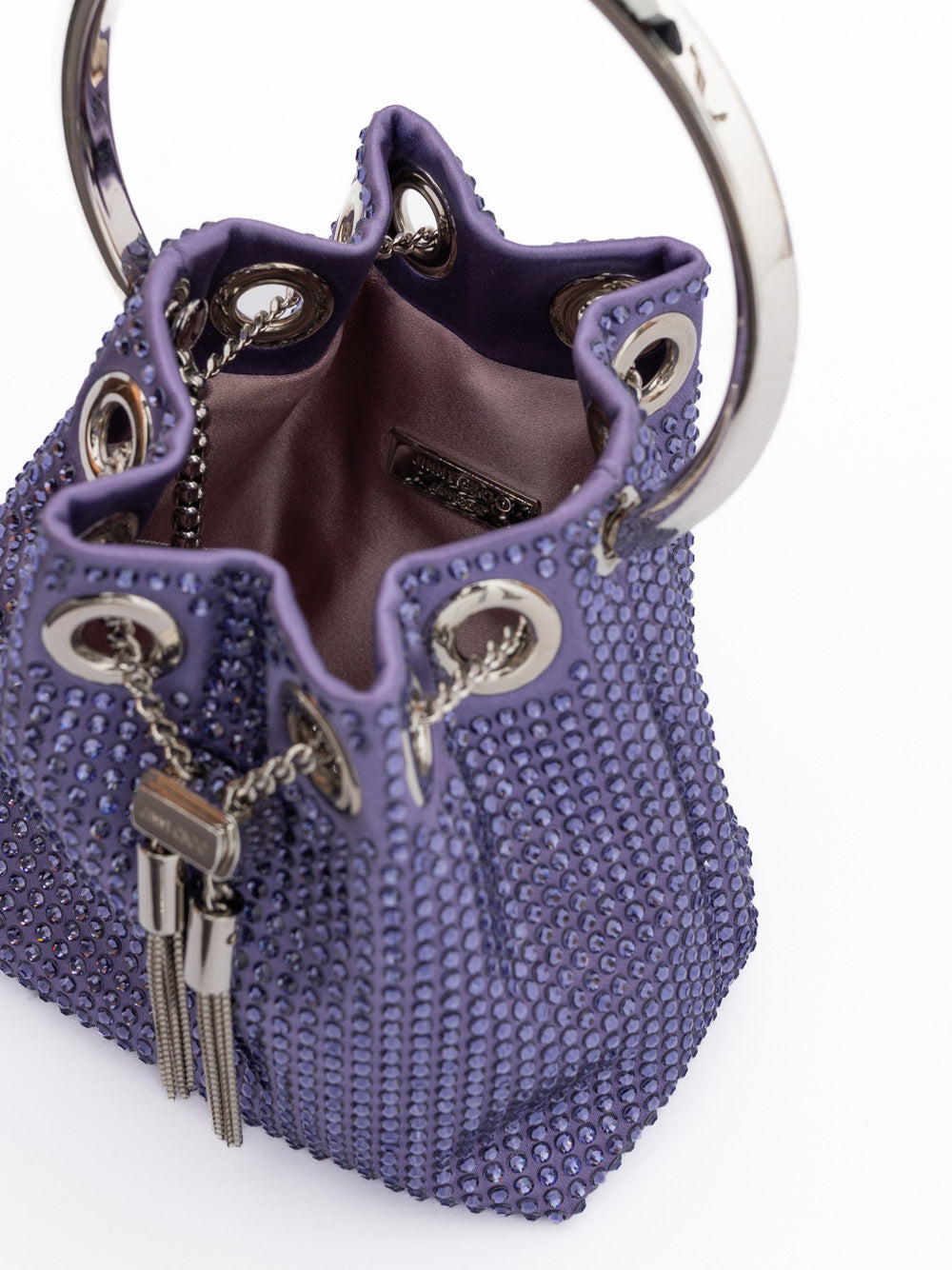 Jimmy Choo Purple Bon Bon Micro Crystals Bucket Jimmy Choo