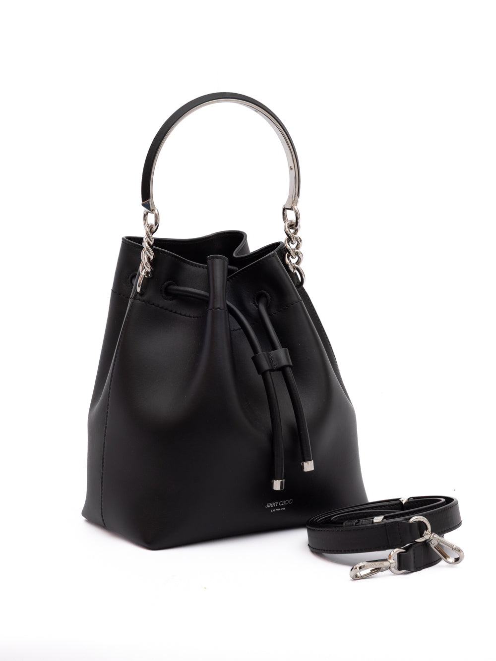 Jimmy Choo Black Bon Bon Leather Bucket Jimmy Choo